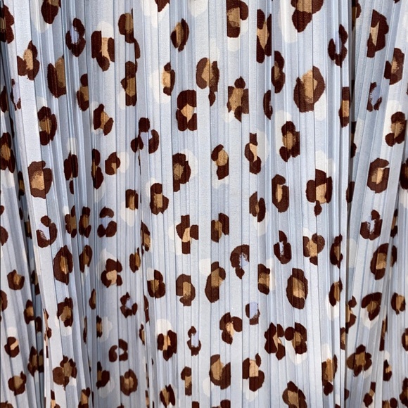 Ann Taylor Leopard Print Pleated Midi Skirt - Picture 3 of 8